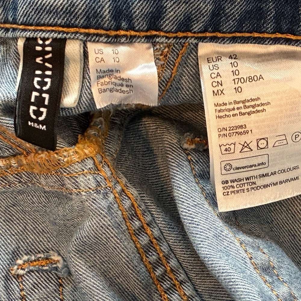 H&M Divided Mom Jeans Light Wash High Rise Tapered Leg Women’s Size 10 - Picture 10 of 12